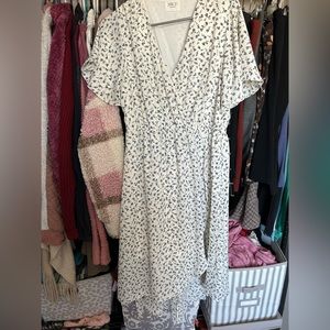 White floral print dress NWOT